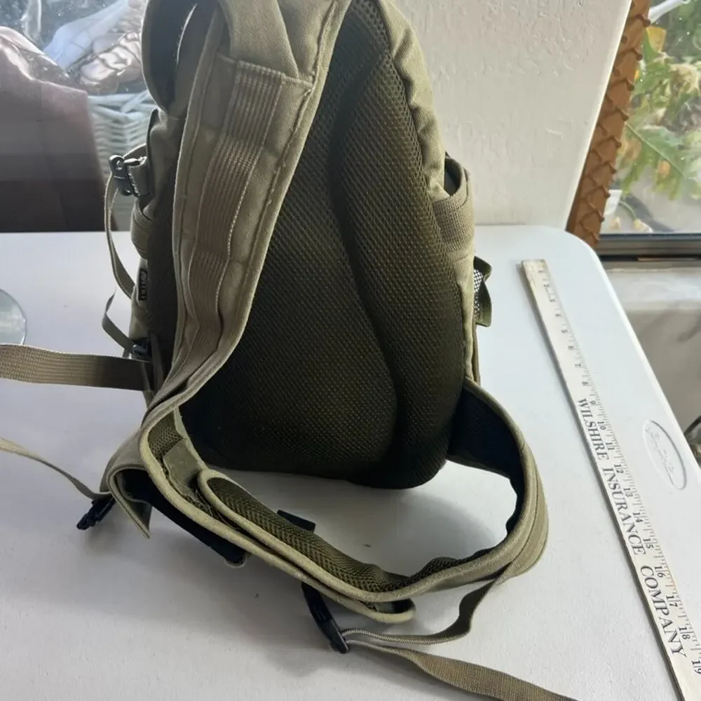 Matin Canvas Tan Camera Backpack Padded Inside Pockets Adjustable Straps